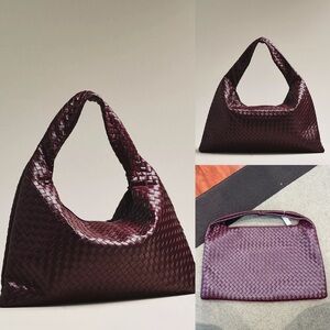 Anthropologie Woven Faux Leather Oversized Slouchy Tote